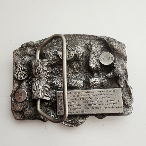 Vintage Budweiser Belt Buckle, Made in USA, Metal. Classic Western American. - Picture 4 of 7